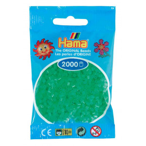 Hama Mini Perler 501-37 Neon Grønn  2000 stk
