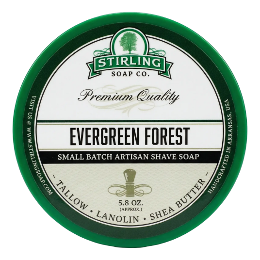 Stirling Soap Co. barbersåpe i skål Evergreen Forest 170g Stirling Soap Co. barbersåpe i skål Evergreen Forest 170g