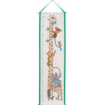 Permin Broderisett Aida Klokkestreng Målebånd Giraff 28x99cm