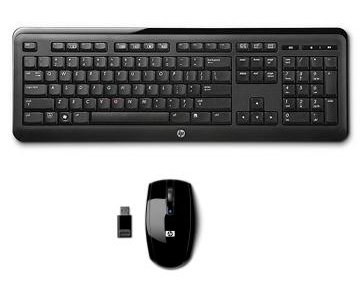 Hp 640985-031, Full-Size (100%), Trådløs, Rf Kabel-Fri, Qwerty, Sort, Mus Inkludert