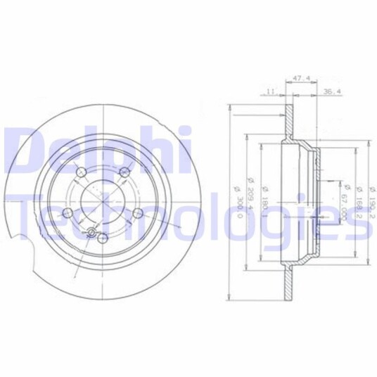 Bremseskive DELPHI BG3725 Bremseskive DELPHI BG3725