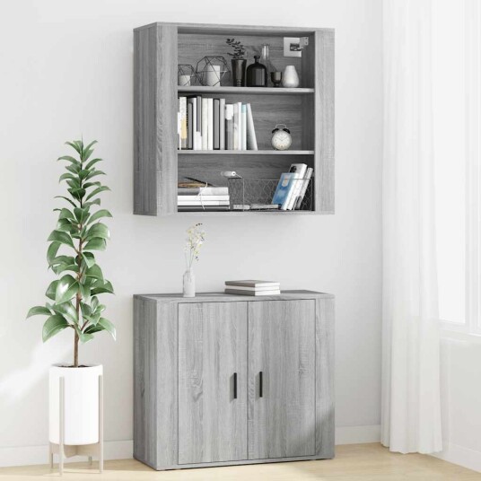 vidaXL Highboard grå sonoma konstruert tre