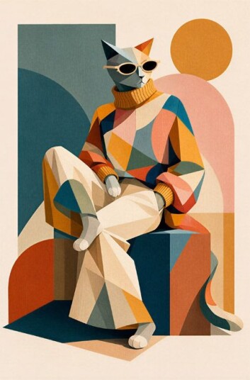 Plakat Geometrisk Cool Cat