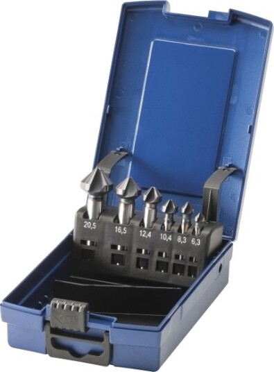 Forsenker-Sett Ks6-K Tialn 6,3-20,5Mm Din 335C Hss-Tialn 90° 6 Deler Abs-Boks