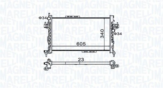 Radiator MAGNETI MARELLI 350213977000 Radiator MAGNETI MARELLI 350213977000