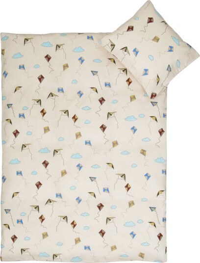 By Mats Dragefly sengetøy   100% bomull   Junior sengetøy 115x135 cm   Beige med dragefly