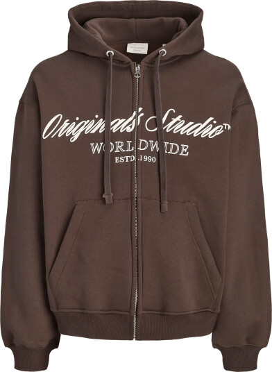 Jack & Jones Jornorrebro Front Sweat Zip Hood Brown M