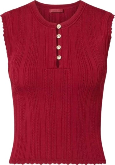 Guess Dame Topper Rød L,