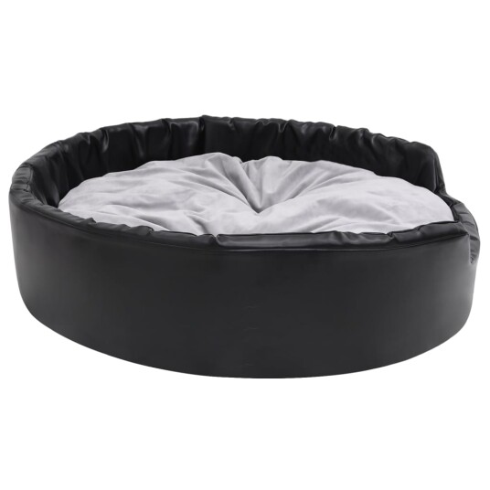 Vidaxl Hundeseng Svart Og Grå 99X89X21 cm Plysj Og Kunstig Lær Vidaxl Hundeseng Svart Og Grå 99X89X21 cm Plysj Og Kunstig Lær