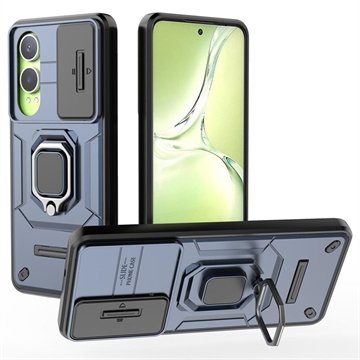 OnePlus Nord CE4 Lite/Oppo K12x Hybrid-deksel med Roterende Ring med Kameraskjold Blå