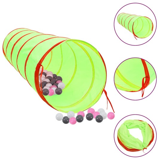 Vidaxl Leketunnel for barn med 250 baller grønn 175 cm polyester Vidaxl Leketunnel for barn med 250 baller grønn 175 cm polyester