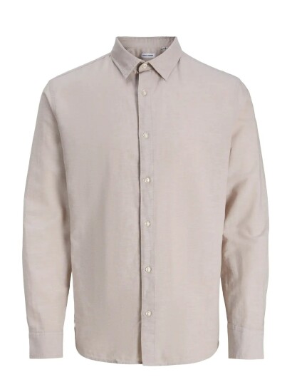 Jack & Jones Jjebreeze Linen Blend Shirt L/S Sn Mni Beige 128
