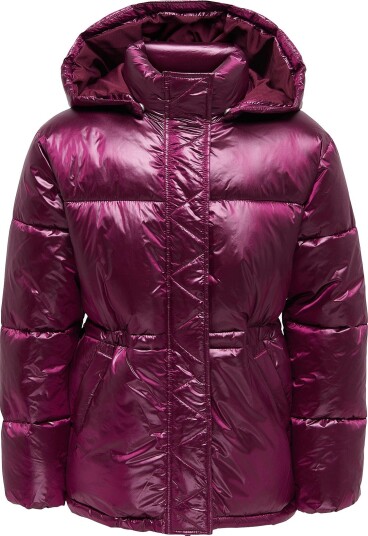 KIDS ONLY Pufferjakke kogBerga Shiny Puffer VD Otw Rød