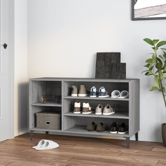 vidaXL Skoskap gr? sonoma 102x36x60 cm konstruert tre