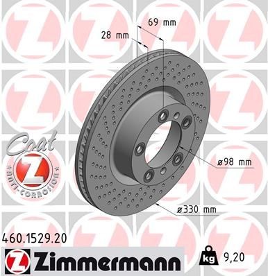 Bremseskive ZIMMERMANN 460.1529.20