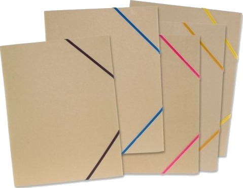 Pappmapper C4 Med 3 Klaffer Og Strikk Brun 400G Strikkmappe 48 Stk.