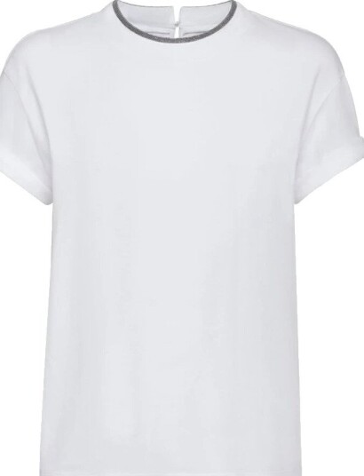 Brunello Cucinelli Dame Topper Hvit 2XL,