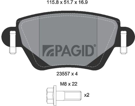 PAGID T1538N Bremseklosser