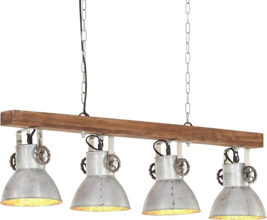 vidaXL Industriell taklampe sølv E27 mangotre