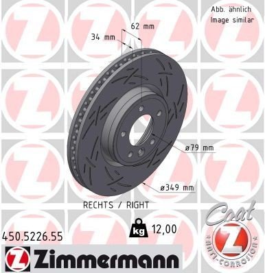 Bremseskive ZIMMERMANN 450.5226.55