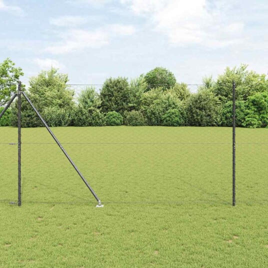 Gjerde med innlegg. Grå 1.6 x 100 m PVC belagt stål