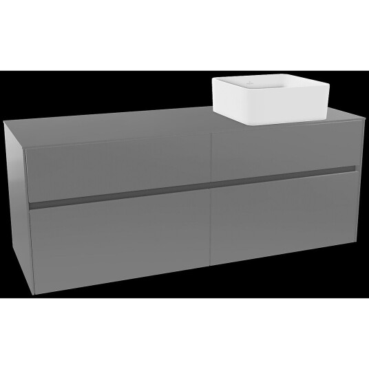Villeroy & Boch  Collaro Servantskap med 4 skuffer 140x50x54,8 cm u/lys Grå Høyglans