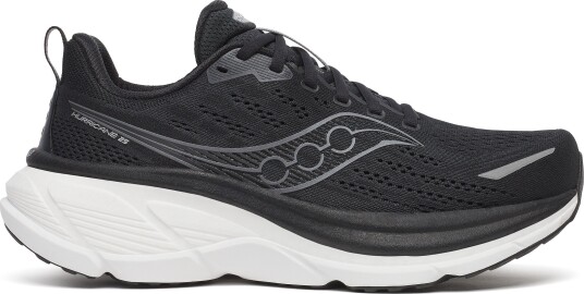 Saucony Mens Hurricane 25 Wide Black/white 7" Saucony Mens Hurricane 25 Wide Black/white 7"