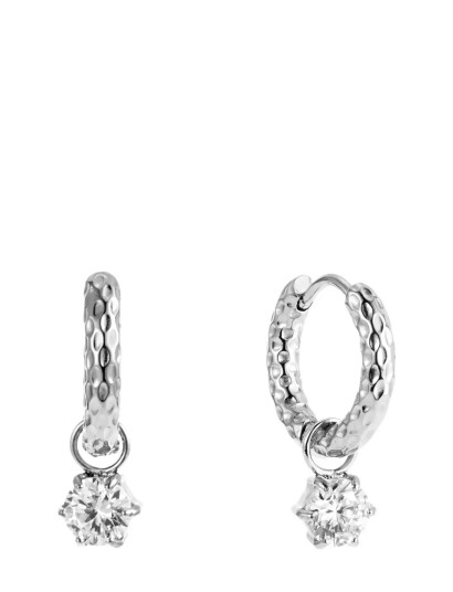 BY JOLIMA Como Hoop Earring Crystal Silver One Size BY JOLIMA Como Hoop Earring Crystal Silver One Size