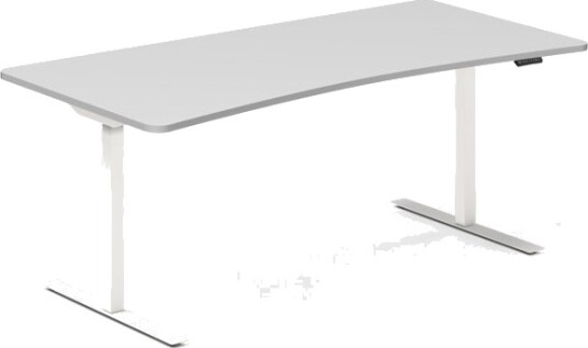 Hæve Sænkebord Dna Lysgrå 1800X800mm Bue 2 Ben/Hvid