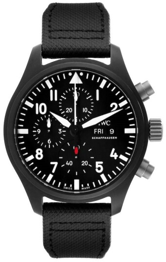 IWC Herreklokke IW389101 Pilots Sort/Lær Ø45 mm IWC Herreklokke IW389101 Pilots Sort/Lær Ø45 mm