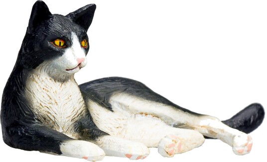 Mojo Fun Liggende Katt Lekefigur 3+ År Svart Og Hvit Mojo Fun Liggende Katt Lekefigur 3+ År Svart Og Hvit
