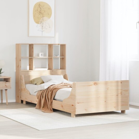 Seng med bokhylle uten madrass 90x190 cm heltre