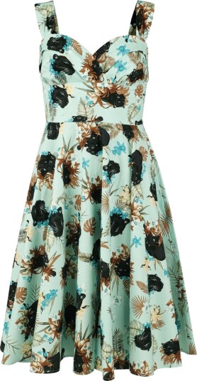 Hell Bunny Rockabilly Middellang kjole Panther Dress XS til XXL Damer blå