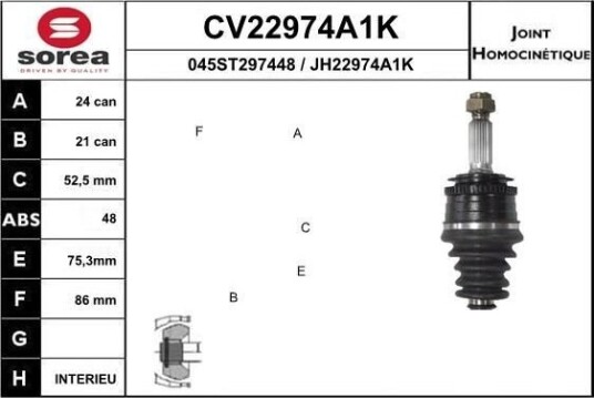 Drivledd EAI CV22974A1K Drivledd EAI CV22974A1K