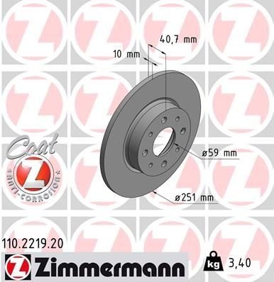 Bremseskive ZIMMERMANN 110.2219.20