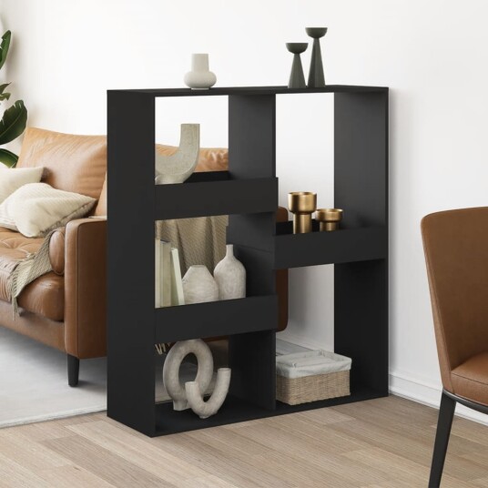  Romdeler svart 100x33x115 cm konstruert tre