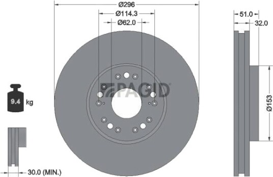 PAGID 55375NC Bremseskive PAGID 55375NC Bremseskive