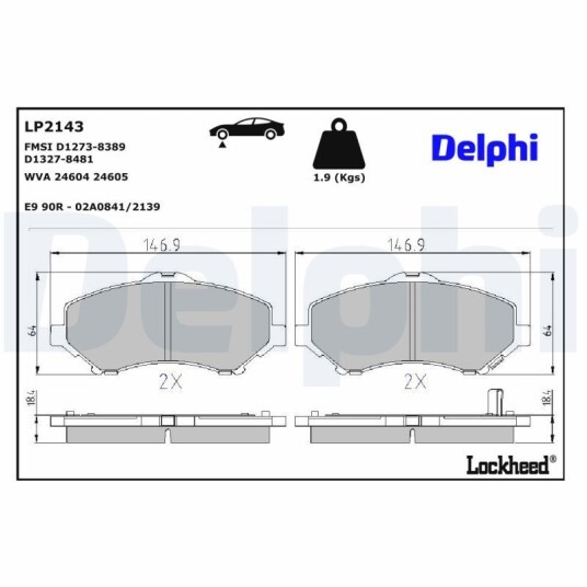 Bremseklosser DELPHI LP2143 Bremseklosser DELPHI LP2143