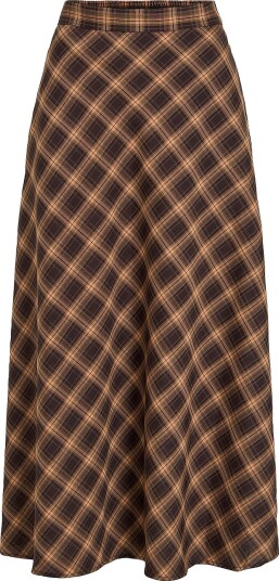 Vila Vilene Check Ankle Skirt/Spi Brown 34