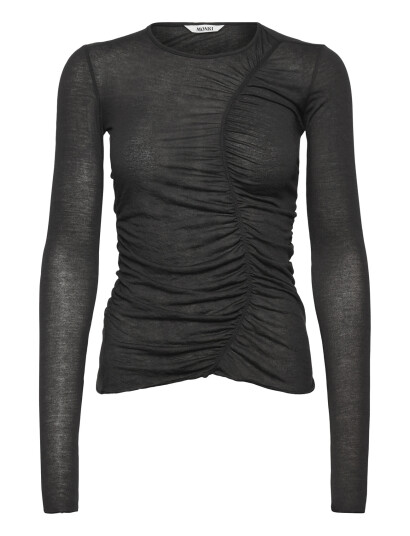 Monki Gathered Ls Top Black XS Monki Gathered Ls Top Black XS