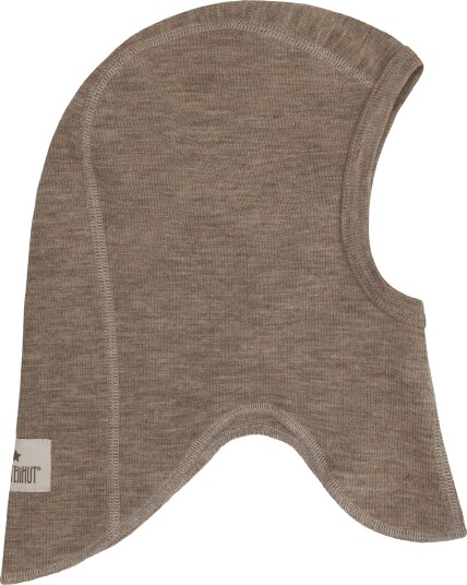 Huttelihut Balaklava Merinoull Ribbet Savannah Melange 52