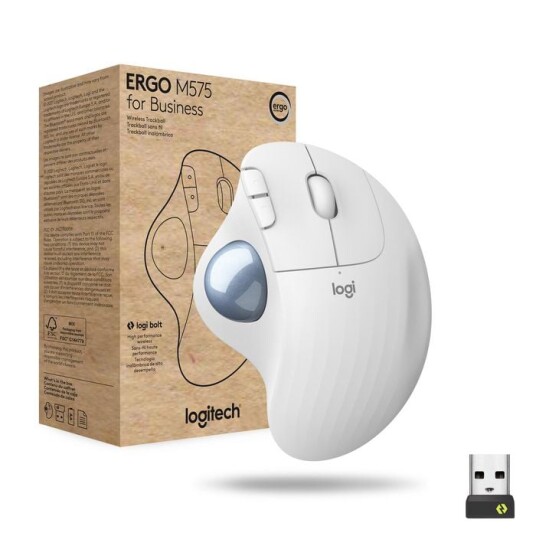 Logitech ERGO M575 for Business - trackball - Bluetooth - off-white - Trackball - Optisk - 5 - Hvit