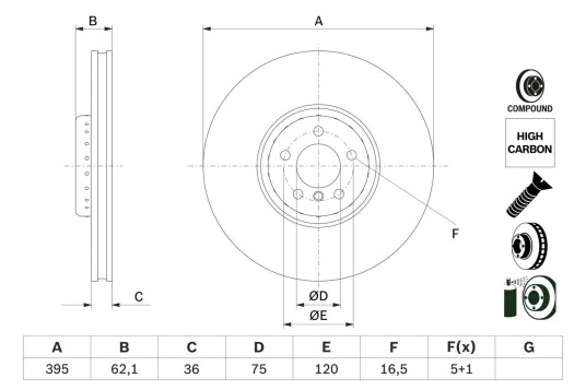 Bremseskive BOSCH 0 986 479 E84