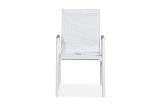 Karmstol Las Vegas - Hvit|Teak
