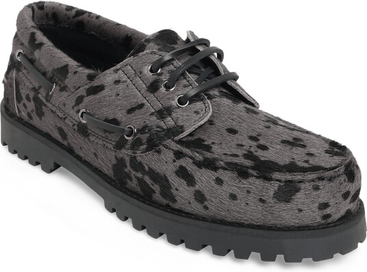 Garment Project Ollie Boat Shoe Grey Pony Hair Grey 44 Garment Project Ollie Boat Shoe Grey Pony Hair Grey 44