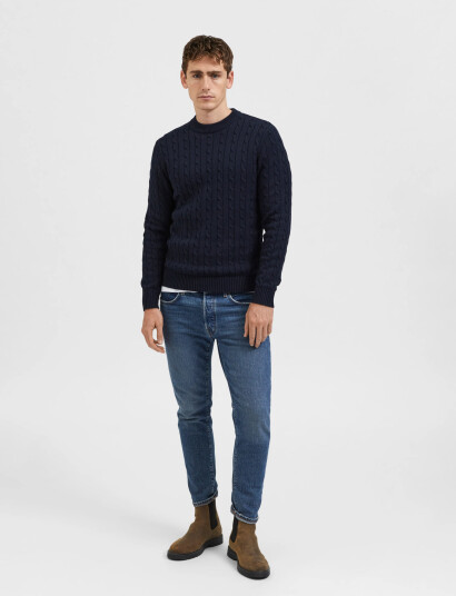 Selected Slhryan Structure Crew Neck - Blue - L Selected Slhryan Structure Crew Neck - Blue - L