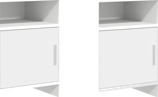 Nattbord 2 pcs Hvit 40 x 36 x 60 cm Konstruert tre