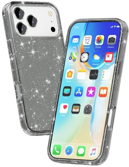 Trolsk Mobildeksel Glitter (iPhone 17 Pro Max) Svart