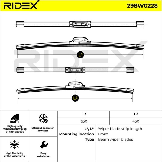 RIDEX 298W0228 Vindusvisker
