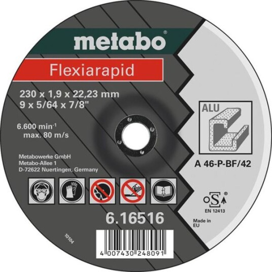Metabo 616513000 Kutteskive Nedtrykket Senter Aluminium Metabo 2,22 Cm 12,5 Cm